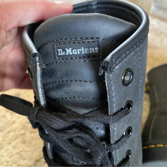 Dr. Marten Sheridan Softwair Nubuck Suede Leather Black Combat Boots High Tops - Picture 7 of 9